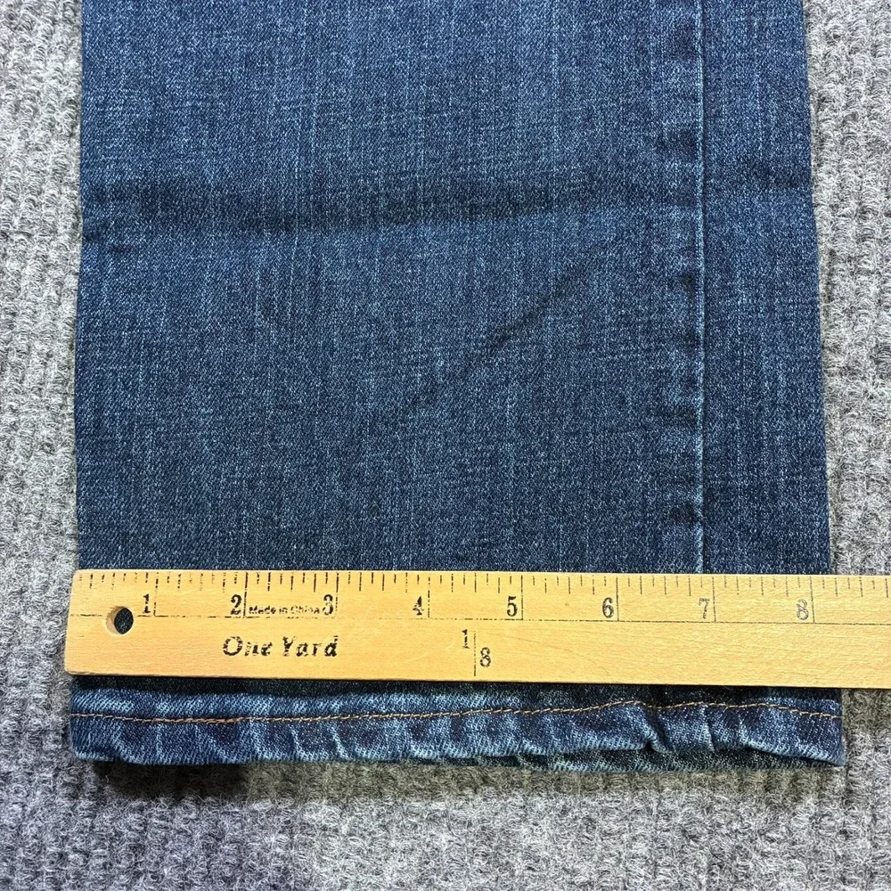 Wrangler Mens Straight Jeans Size 34x30 Blue Denim Regular Fit Stretch Mid Rise